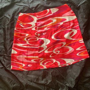 Retro allover print skirt.